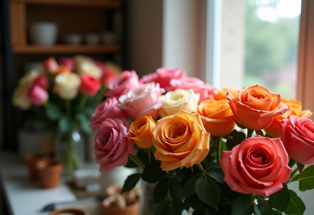 rose éternelle bouquet