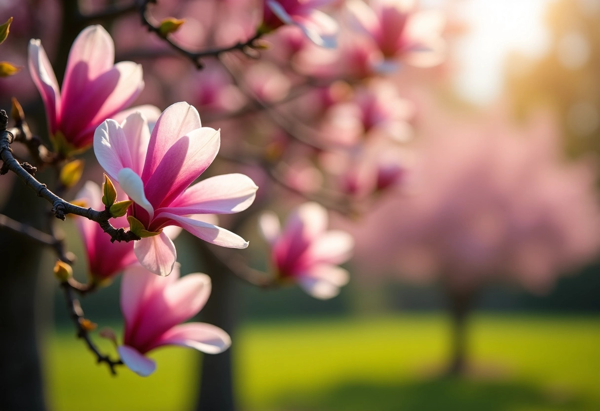 arbres fleurs roses