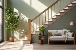 Choix de couleur pour entrée : harmoniser avec un escalier en bois